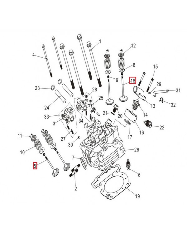 Original valves (intake or exhaust) for ATV LINHAI M565LT, 570, M570L