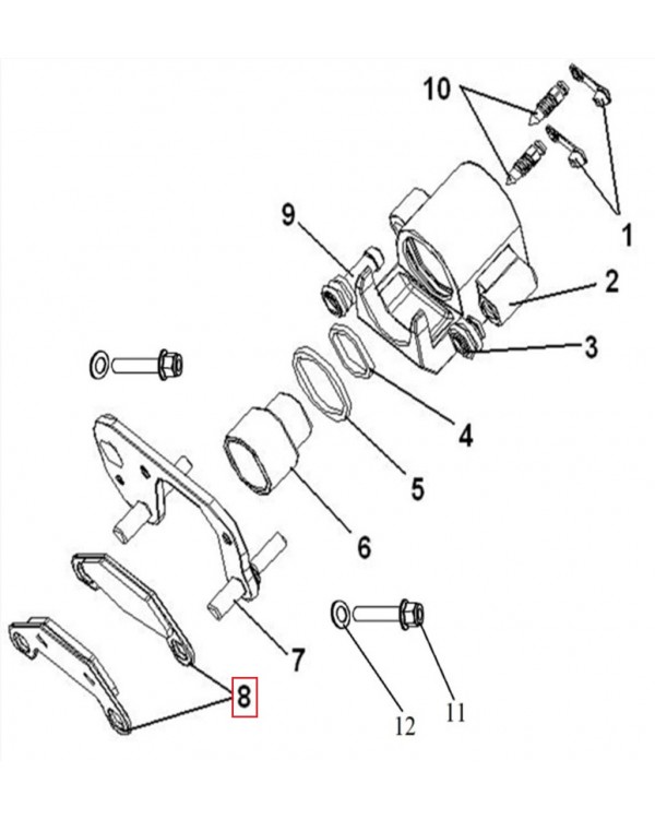 Оригинальный комплект (передние или задние) тормозных колодок для ATV LINHAI 500, M550, M550L, T-BOSS