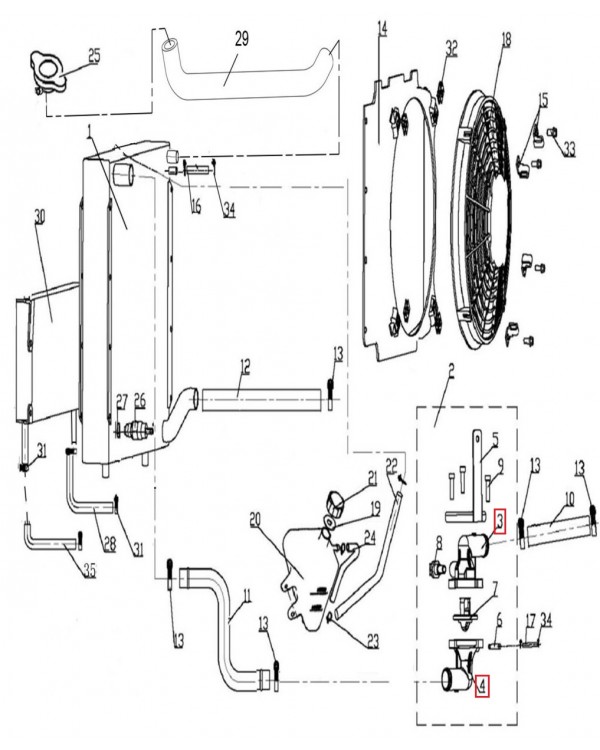 Оригинальный корпус (верхняя или нижняя часть) термостата для ATV LINHAI M750L