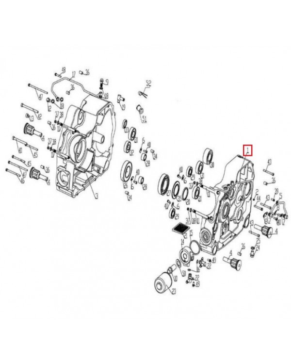 Оригинальная левая половинка двигателя (картер) для ATV LINHAI 700, M750L с двигателем LH1102U