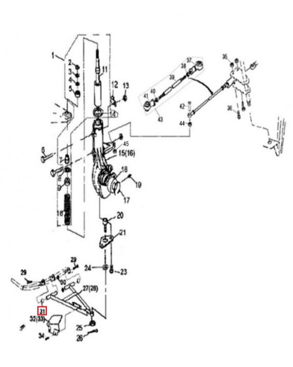 Оригинальный комплект втулок крепления передних рычагов для ATV LINHAI 200, 260, 300, 370, 400, 420, 500, 550, 565, 570, 750