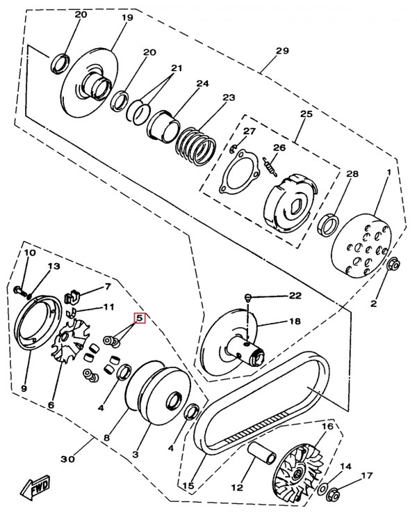 Оригинальный комплект роликов вариатора для ATV JINLANG 200 с двигателем FS1P73MN