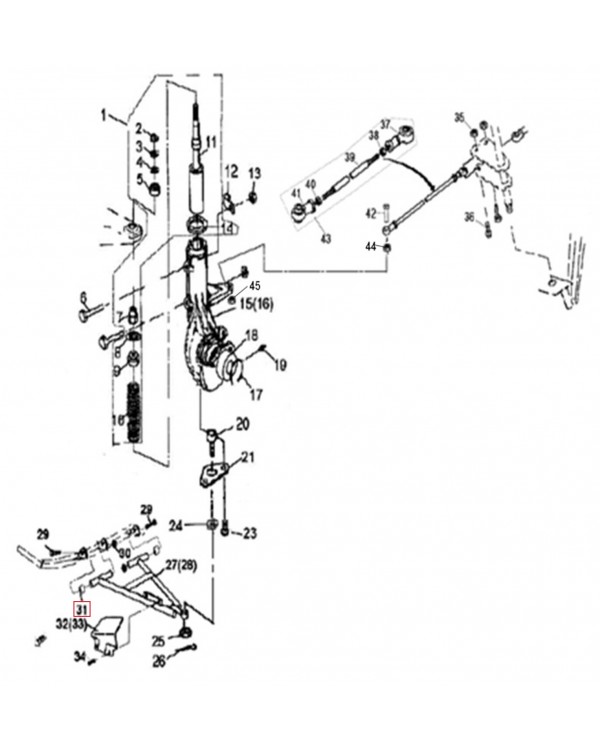 Оригинальная втулка передних рычагов (верхних или нижних) для ATV LINHAI 200, 260, 300, 400, 500, M550, M550L, M565LT, 570, M750L