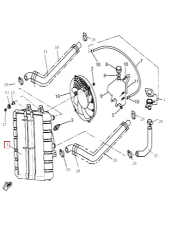 Оригинальный радиатор охлаждения для ATV LINHAI M550, M550L, M565LT