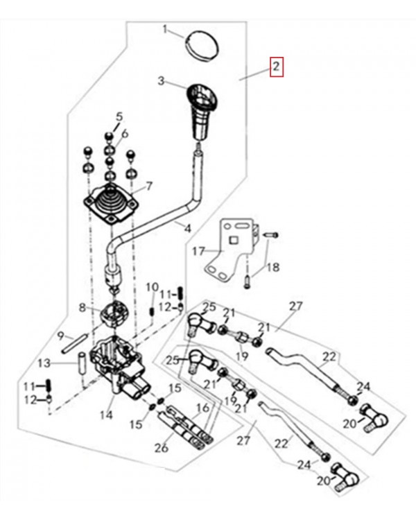 Original gearshift mechanism for ATV LINHAI 300, 400
