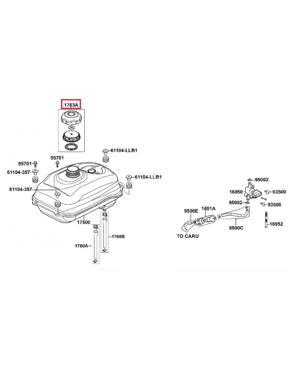 Оригинальная пробка топливного бака для ATV KYMCO KXR, MXU, MXER, MAXXER 50, 150, 250, 300, 500