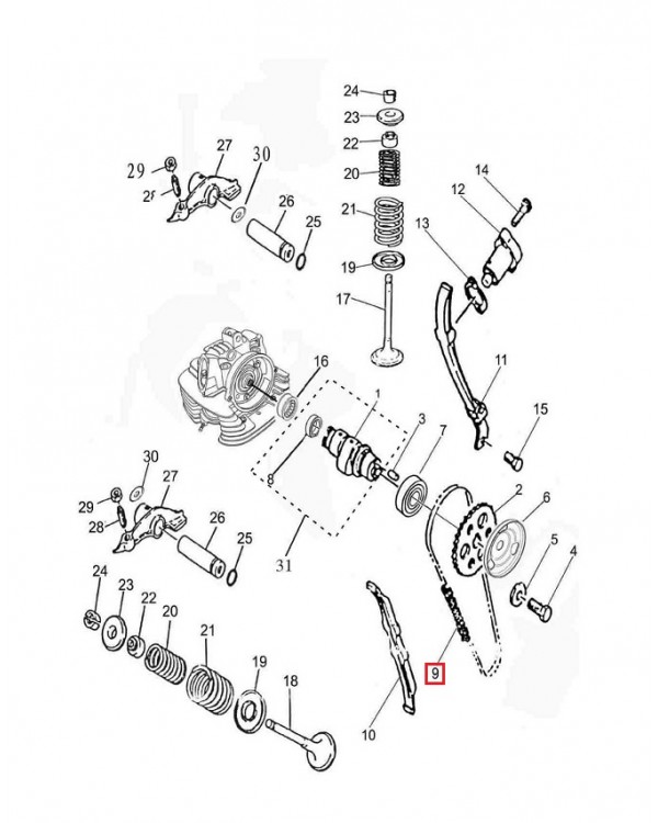 Original Internal combustion engine timing chain for ATV BASHAN 400