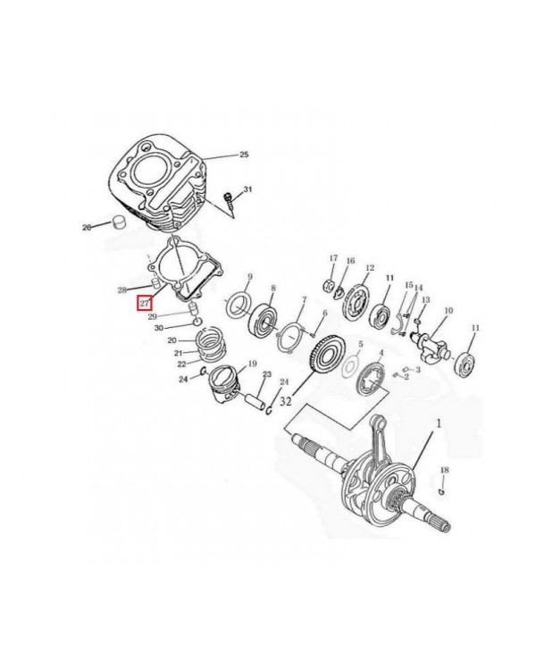 Оригинальный комплект прокладок двигателя для ATV BASHAN 400