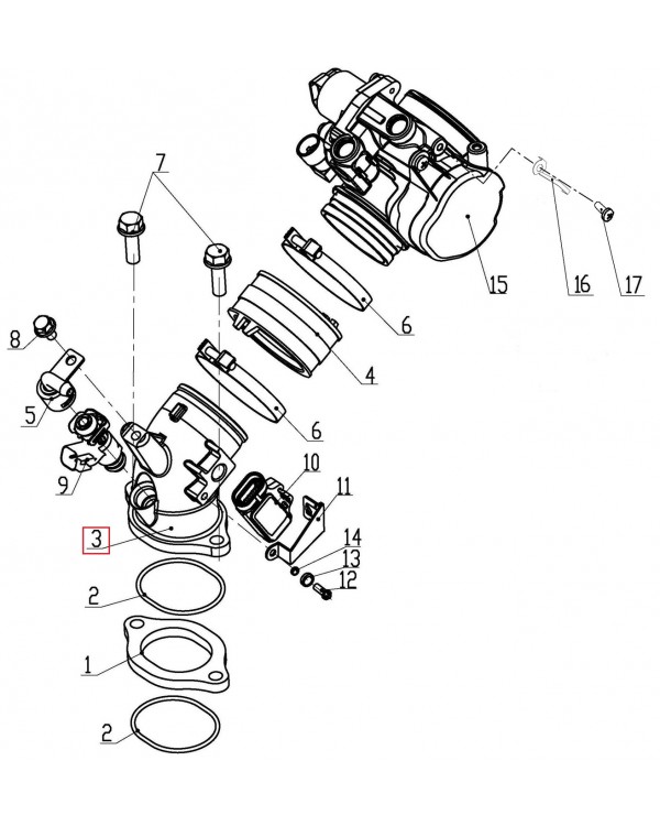 Original intake manifold for ATV LINHAI 700, 750 with LH1102U engine - injector