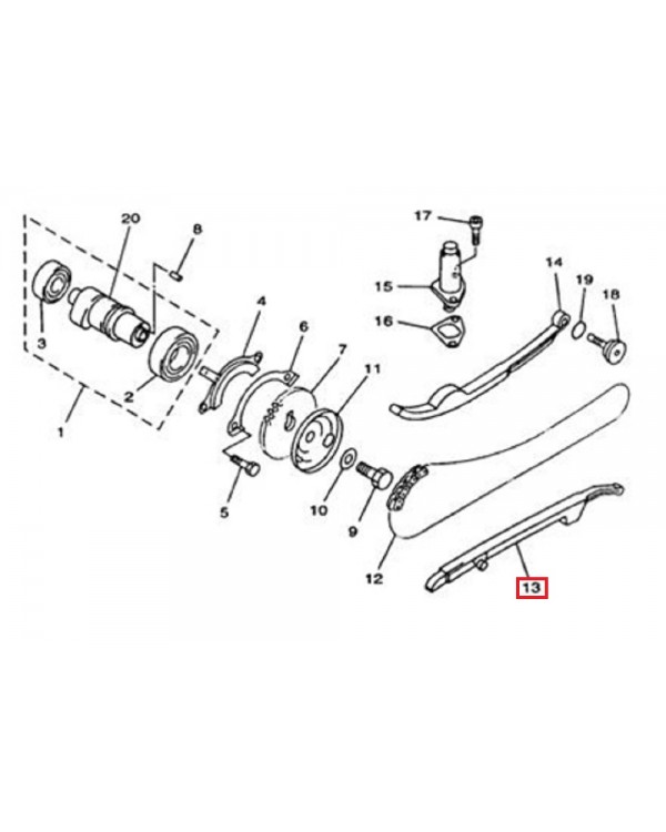 Original guide chain tensioner (Shoe) lower for the LINHAI ATV 260, 300