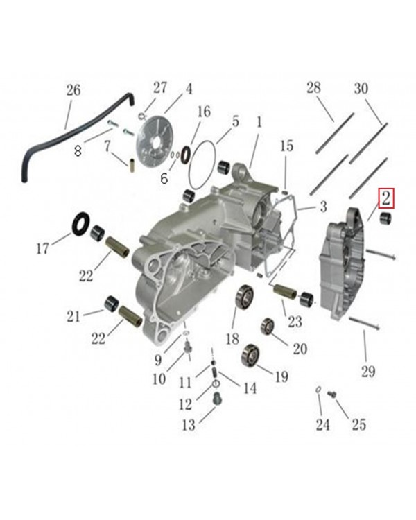Оригинальная внутренняя правая половинка двигателя для ATV LINHAI 150, 200, M200