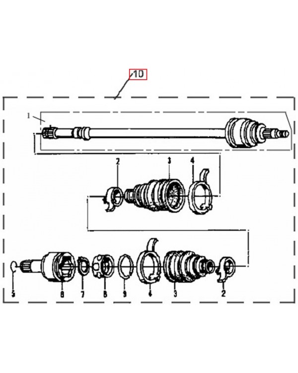 Оригинальная задняя приводная полуось для ATV LINHAI 260, 300 - 4x4