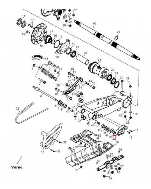 Оригинальный успокоитель приводной цепи (башмак) для ATV ADLY 220, 450, 500 SUPERMOTO, HURRICANE, CROSSROAD
