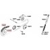 Комплект приводной цепи, звезды ведущей и звезды ведомой для скутера Kymco ACTIV, NEXXON 50