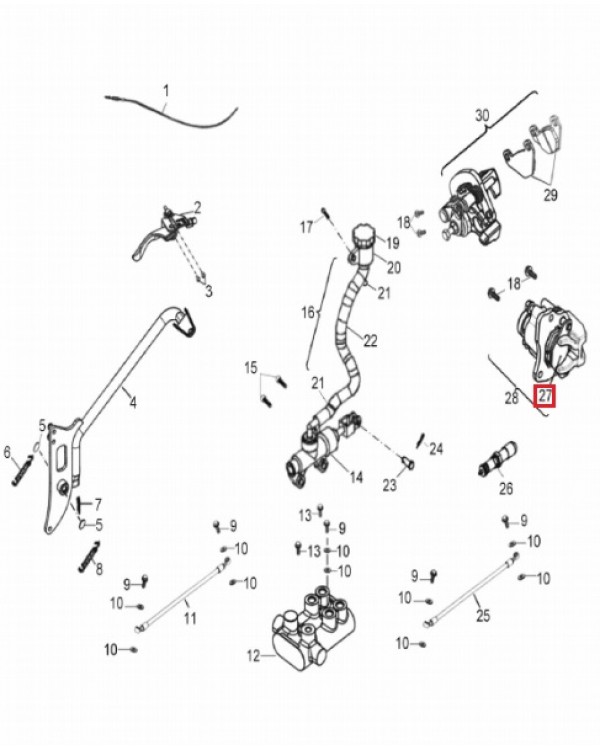 Оригинальный комплект задних тормозных колодок для ATV AEON CROSSLAND, OVERLAND 125, 180, 300, 350, 400
